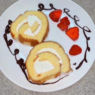 なんちゃって❤️ロールケーキデコ